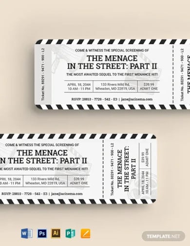 cinema ticket invitation template