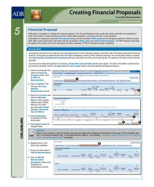 creating financial proposal