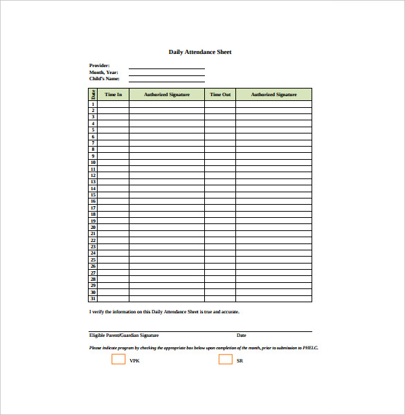 daily sign in sheet in pdf format
