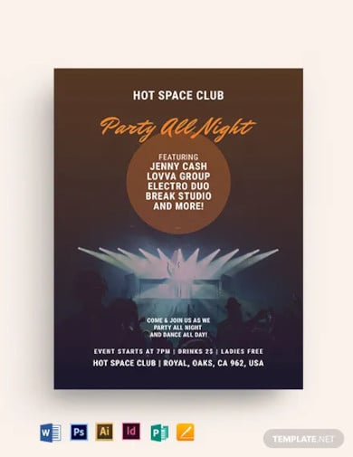 dance club event flyer template