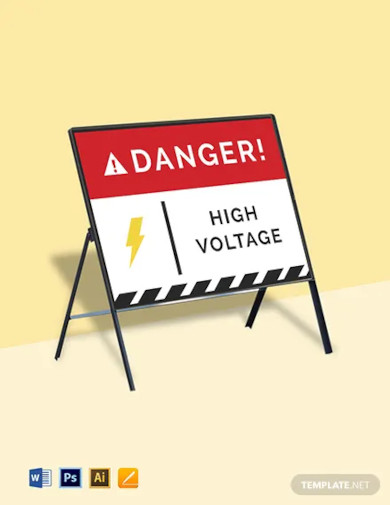 danger electricity sign template