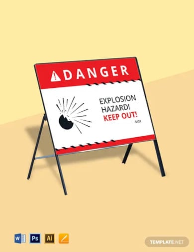 danger explosive sign template