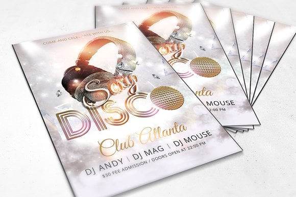 disco dance party flyer