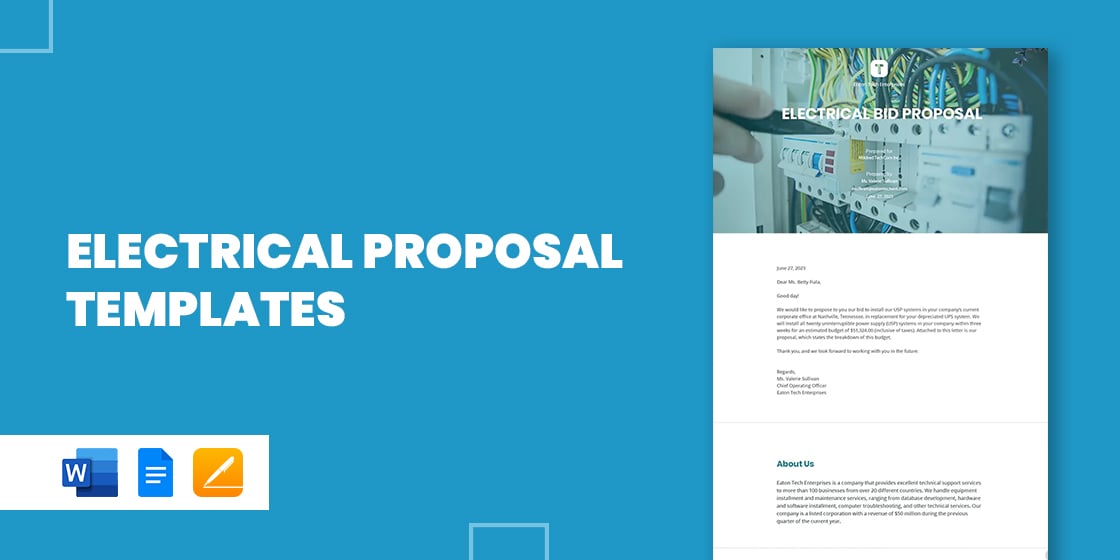 9+ Electrical Proposal Templates PDF, Word, Apple Pages