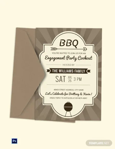 engagement bbq party invitation template