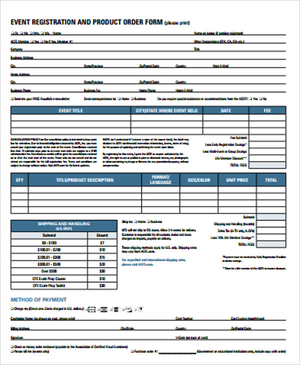 10+ Event Order Forms PDF, Google Docs, Google Sheet, Word, Pages