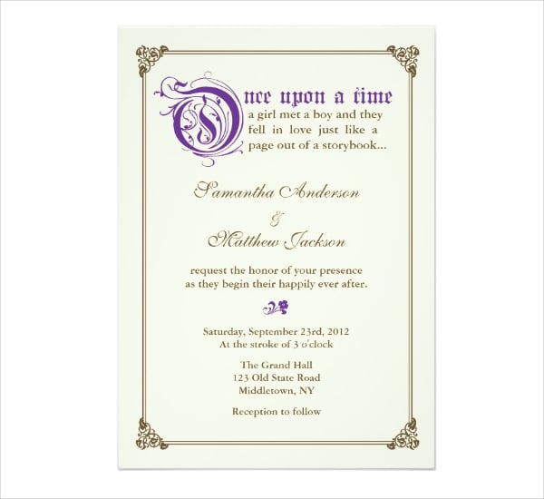 fairytale wedding invitation design