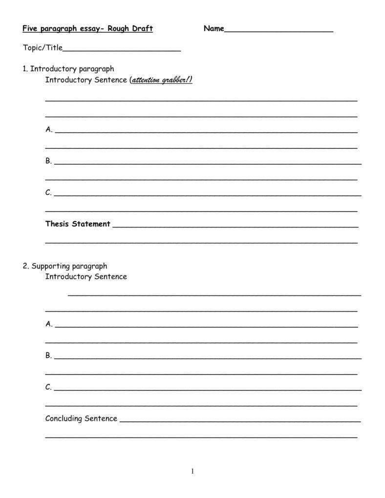 first paragraph outline for essay