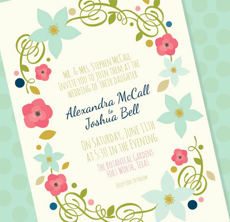floral spring wedding invitation sample 788x