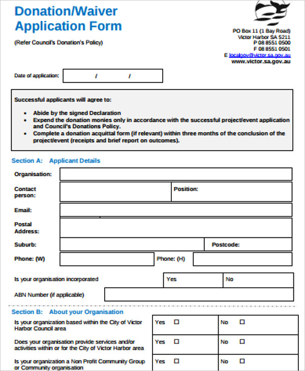 10+ Donation Application Forms PDF