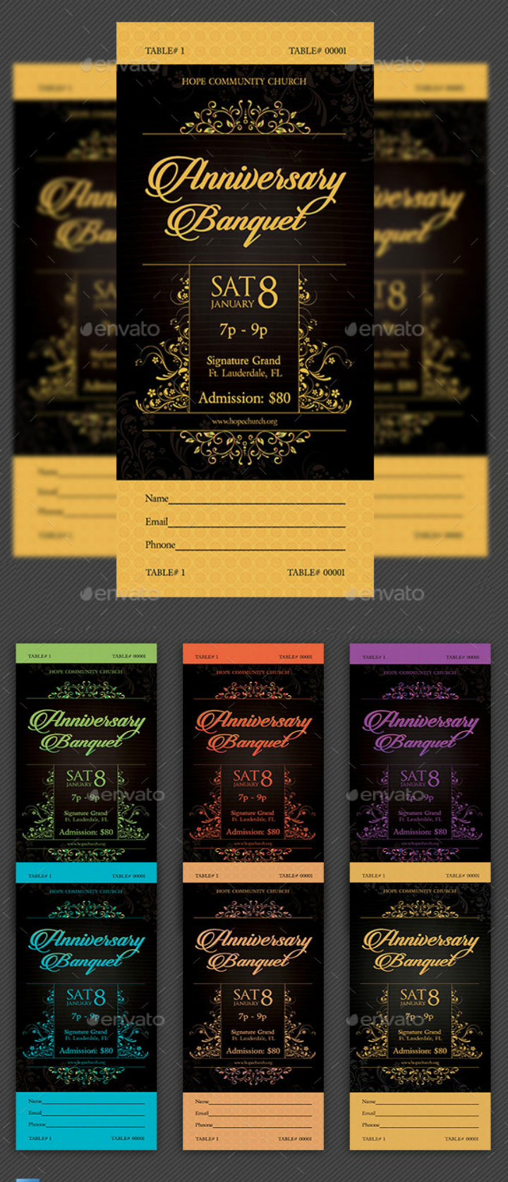 golden restaurant anniversary invitation template