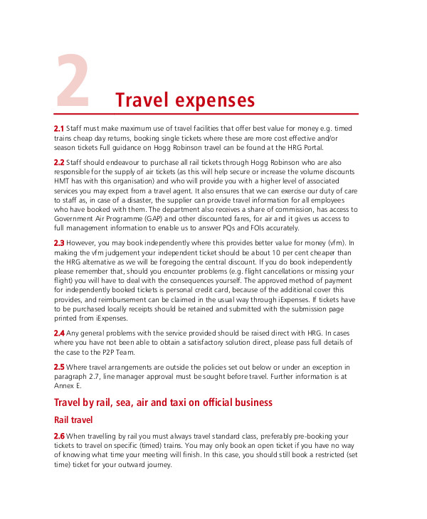 9 Travel And Expense Policy Templates PDF Word