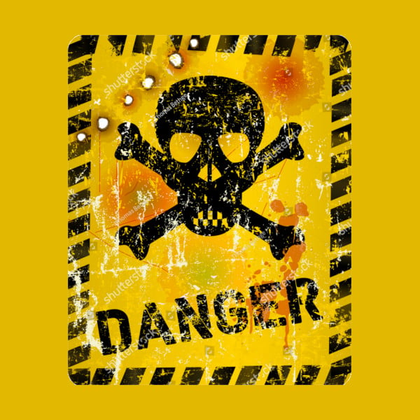 grungy danger sign