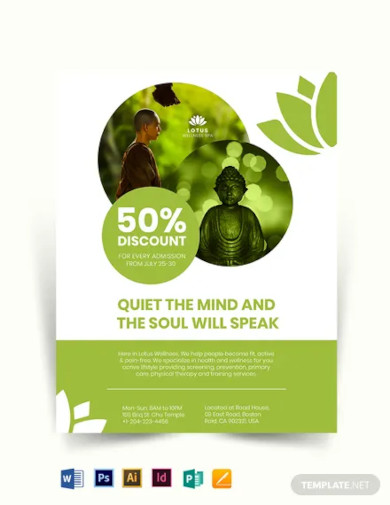 meditation and healing spa flyer template