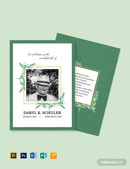 memorial service card template