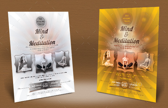 mind and meditation flyer templates