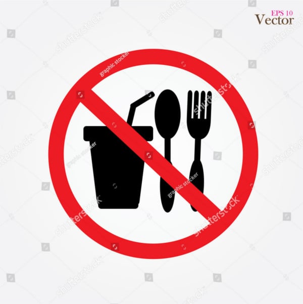 no food or drink allowed sign