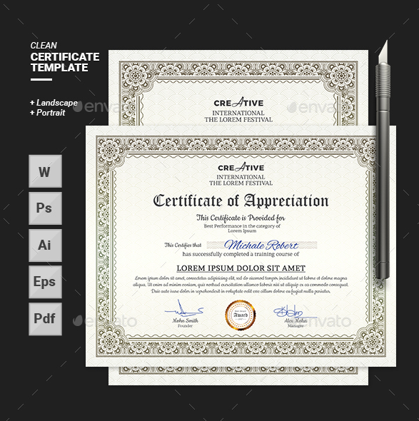 performance certificate template