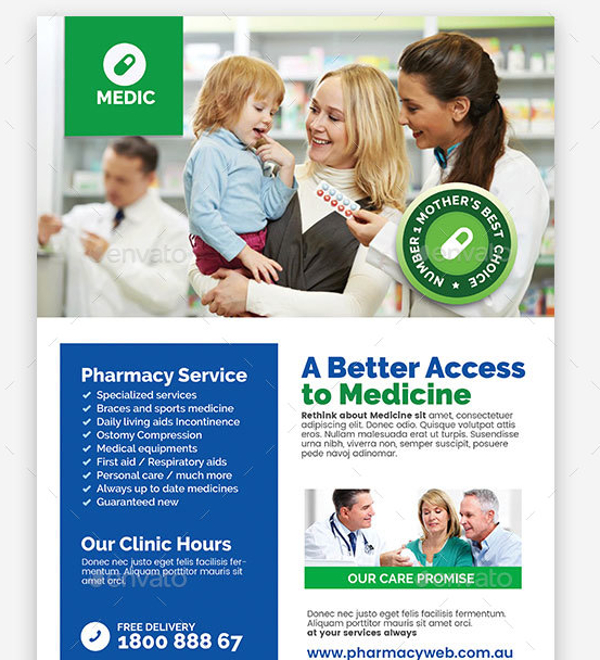 pharmacy and medical clinic flyer