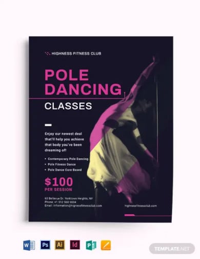 pole dance flyer template