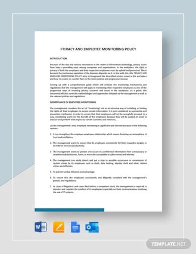 privacy and employee monitoring policy template