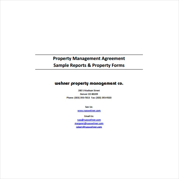 property management agreement sample