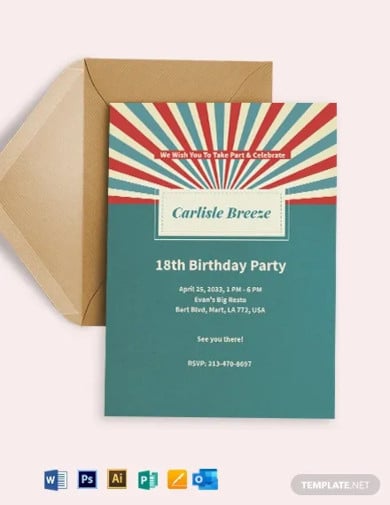 retro birthday invitation template