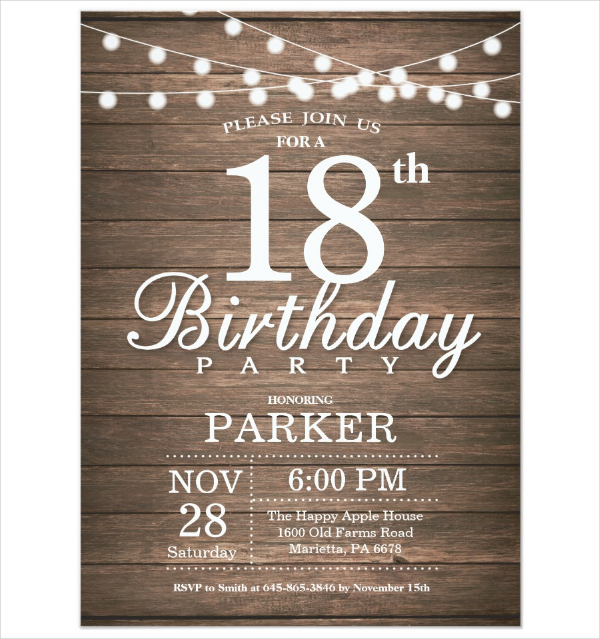 18th Birthday Card Template