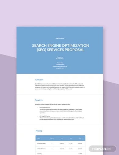 seo services proposal template