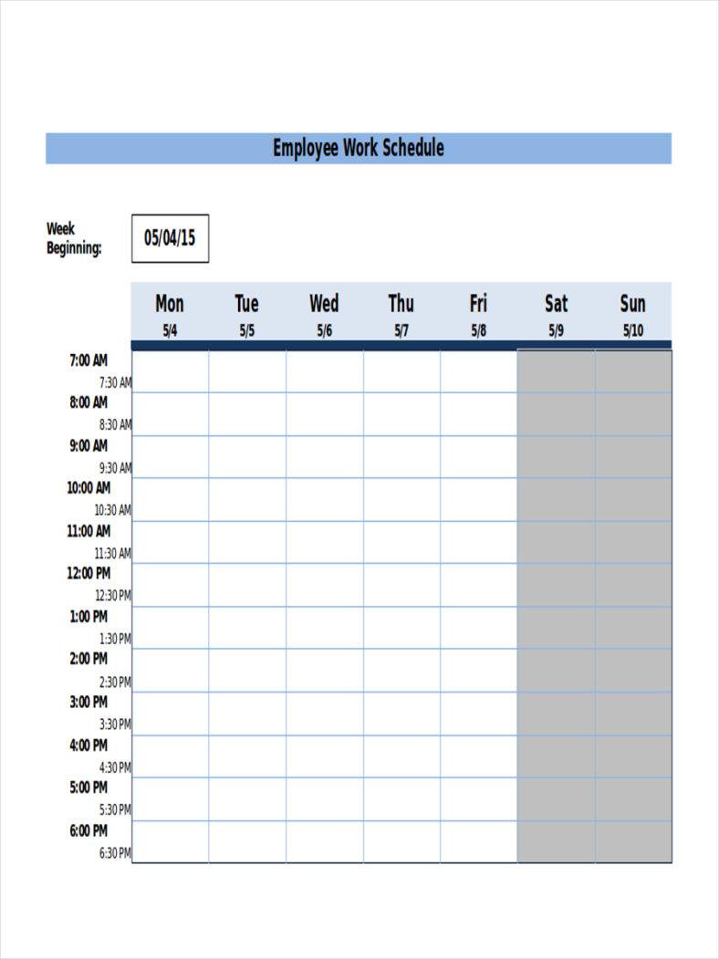 Free 10 Hour Shift Schedule Templates