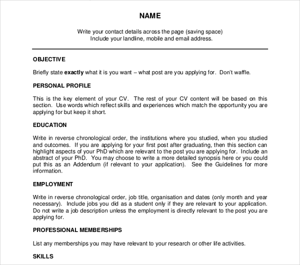 19+ Academic Curriculum Vitae Templates - PDF, DOC