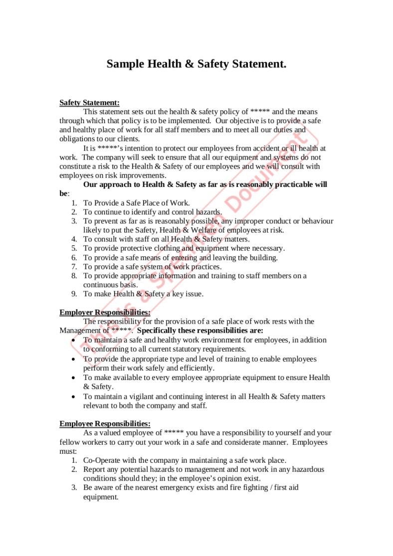 11+ Workplace Safety Policy Templates PDF