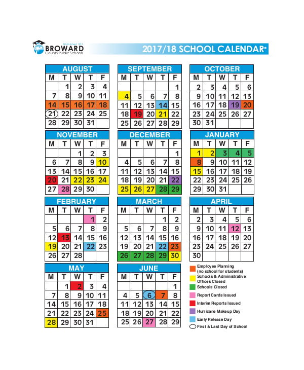 school vacation calendar
