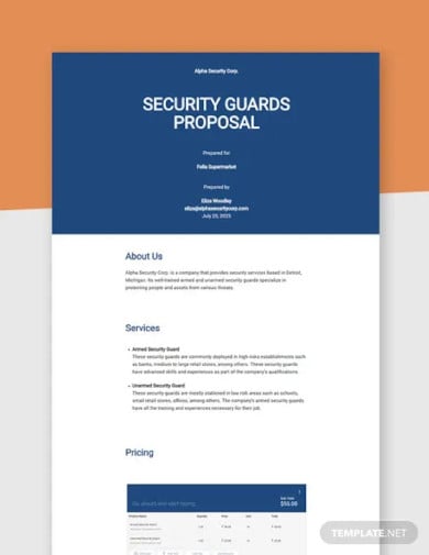 security proposal template