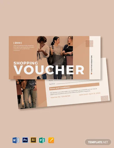 shopping spree voucher template