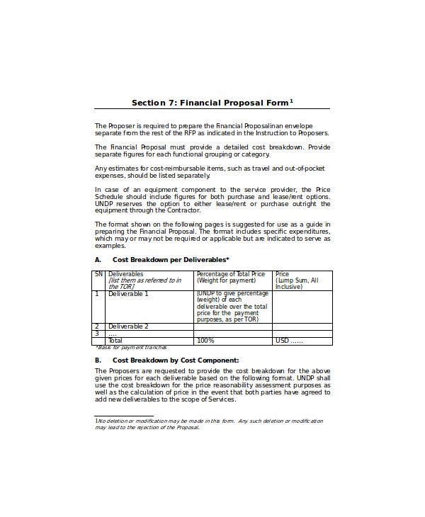 Sample Financial Proposal Letter Classles Democracy