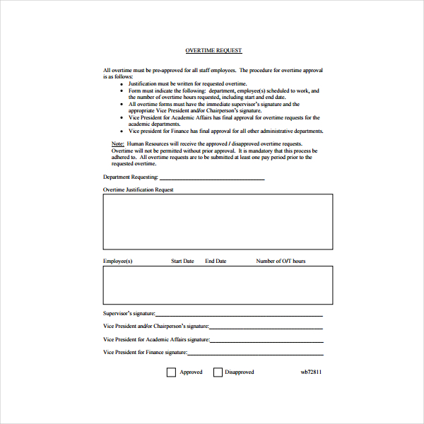 5+ Overtime Permit Form Templates