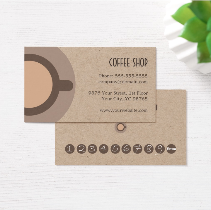 simple unique kraft coffee shop punch card template