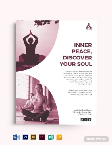 simple yoga meditation flyer template
