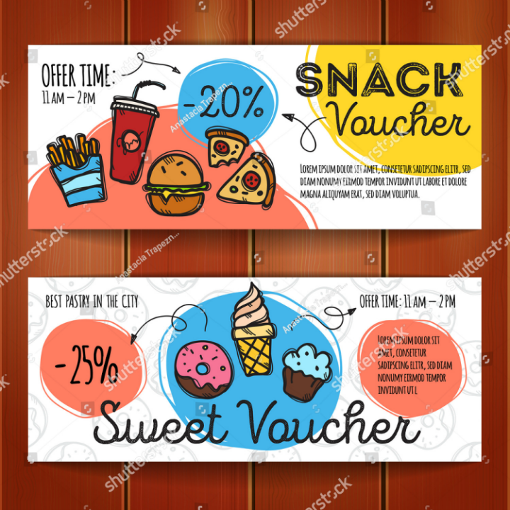 snack-bar-vector-promo-card-template-set
