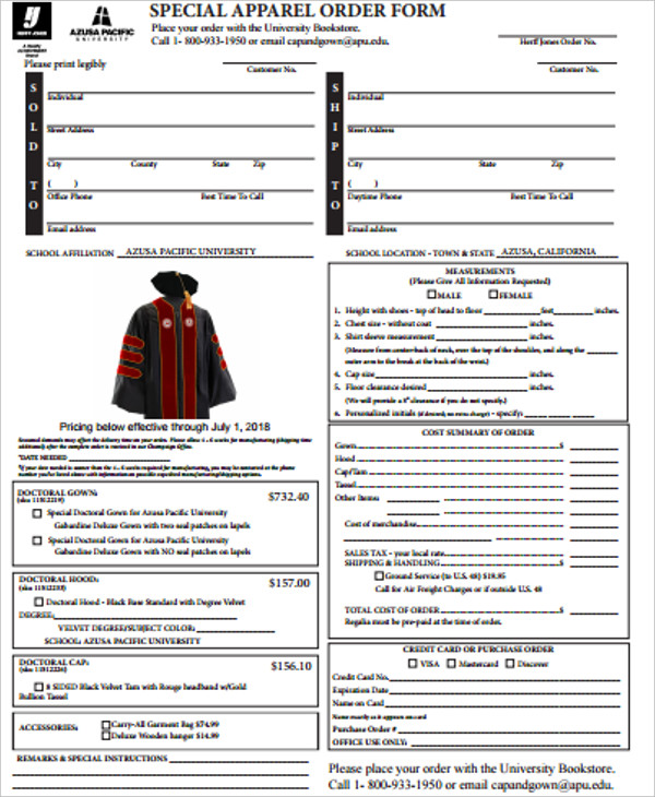 10+ Apparel Order Form Templates - PDF