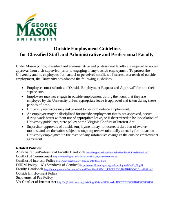 8+ Outside Employment Form Templates PDF