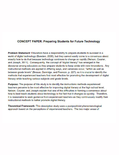 students technology concept paper template