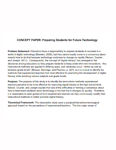 examples of concept paper about education