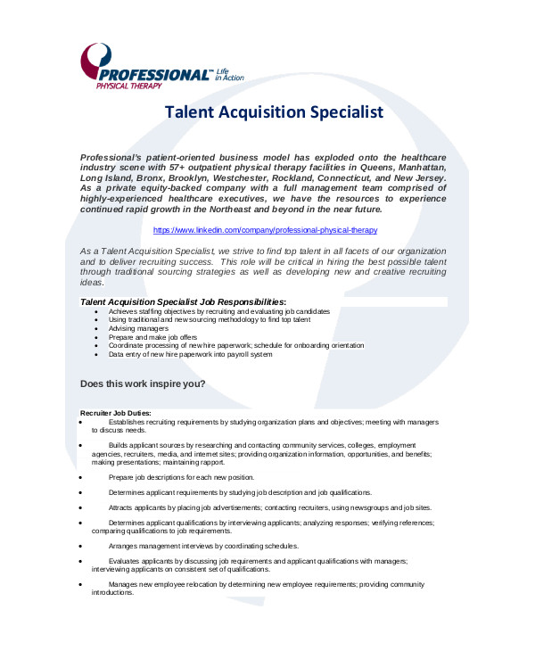 6+ Talent Acquisition Consultant Job Descriptions PDF
