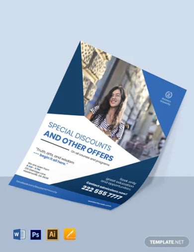 university admission flyer template