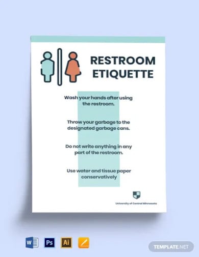 university restroom sign template