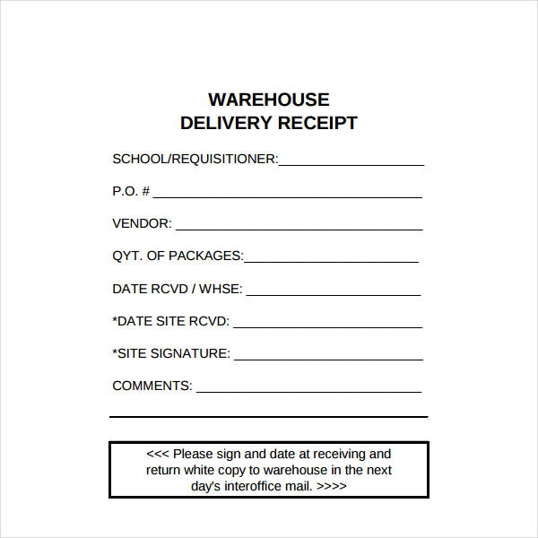 7 delivery receipt templates pdf word free premium templates