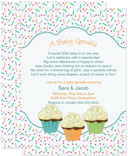 baby shower cupcake card template