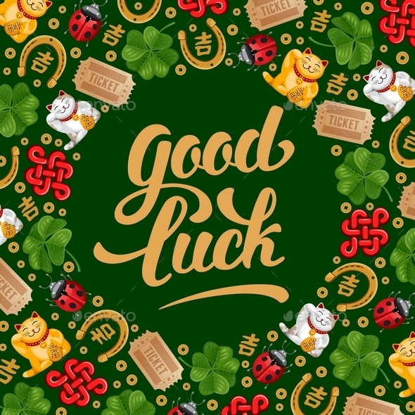 charms and symbols printable good luck card